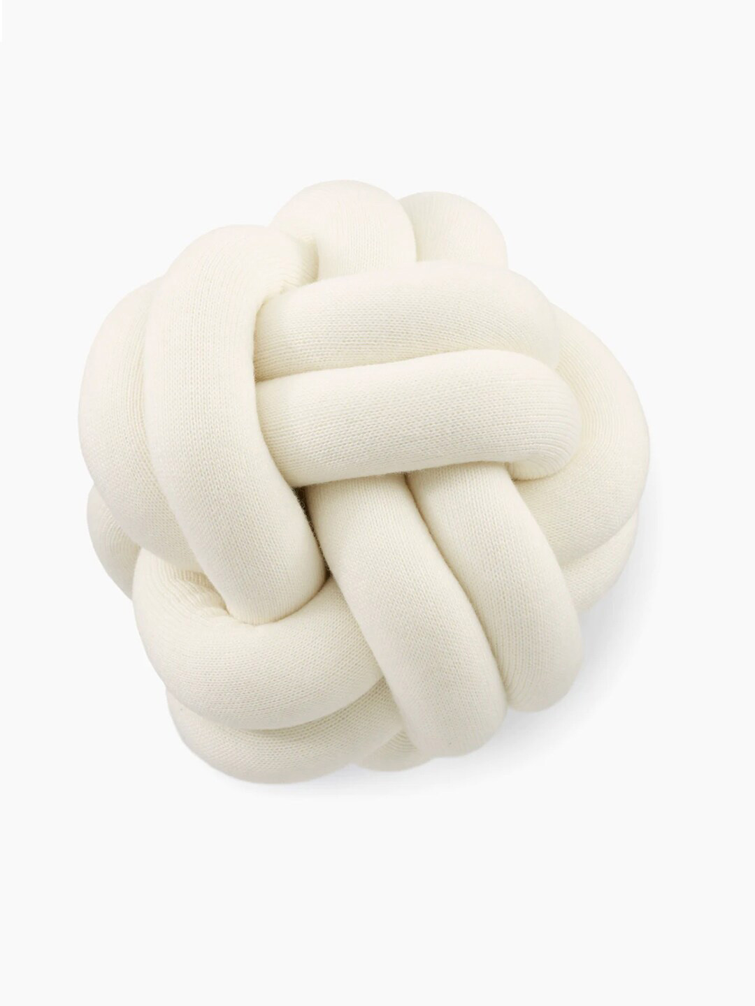 Pluchi Off White Knitted Knot Round Cushions