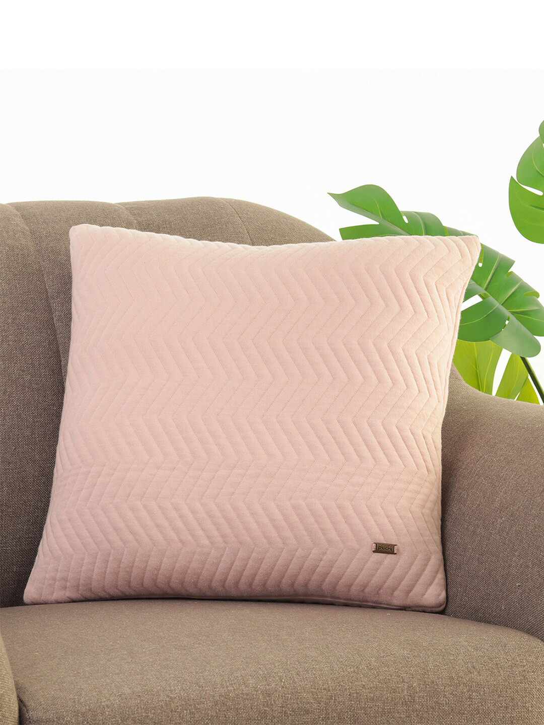 Pluchi Knitted Quilted Geometric Cotton Lightweight Square Cushion Covers - 17.7 x 17.7 In