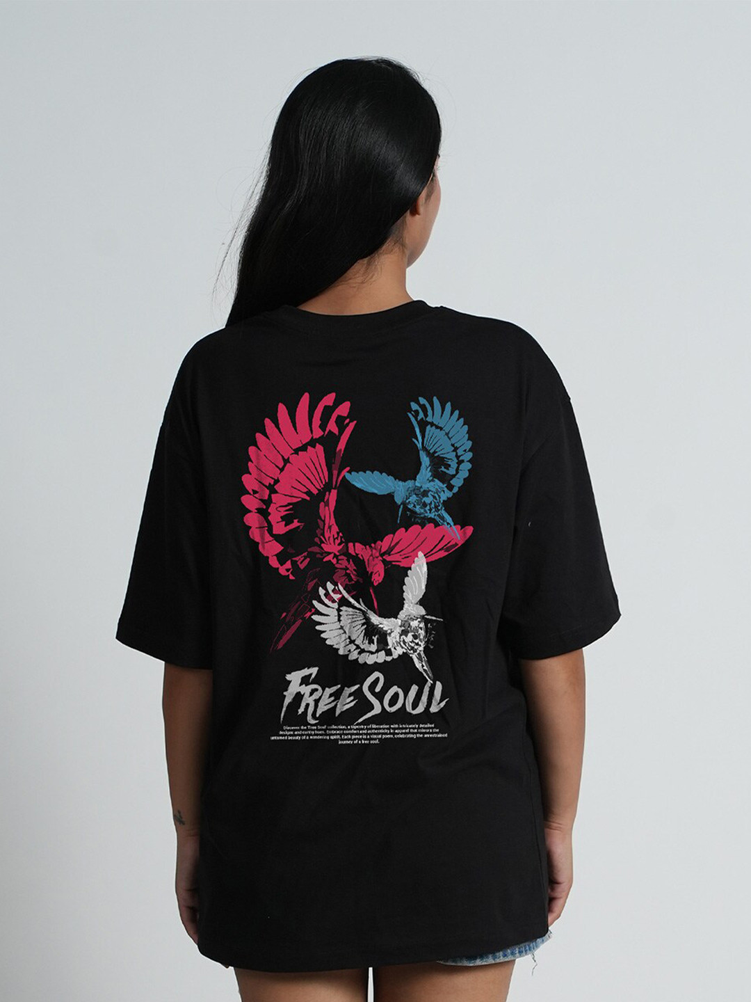 Bloopers Store Graphic Printed Drop-Shoulder Sleeves Oversized Pure Cotton T-shirt With Mask