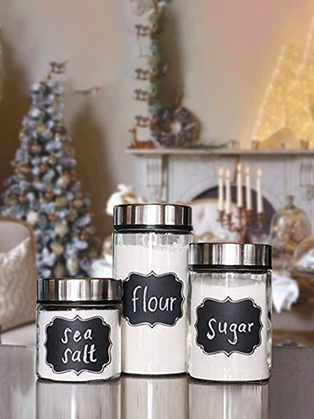 Jaamso Royals Black 8 Pcs Chalkboard Self-Adhesive Label Stickers