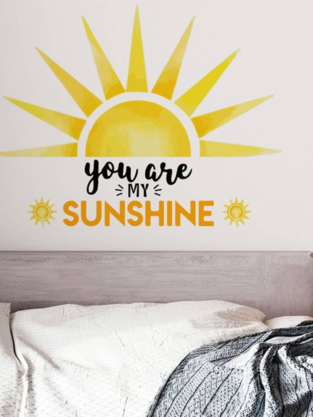Jaamso Royals Yellow & White Sun-Printed Self-Adhesive Waterproof Wall Stickers