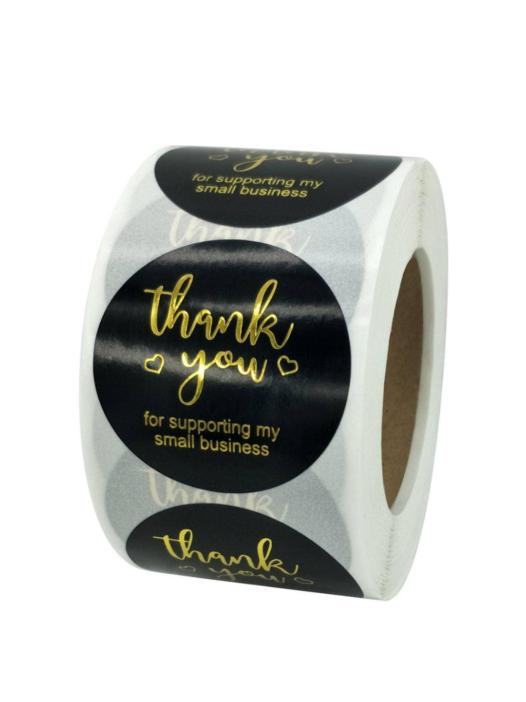 Jaamso Royals Black Thank You Round Label Stickers