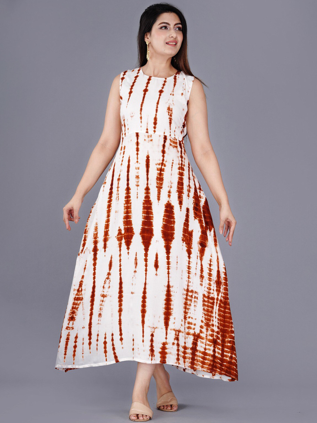 BAESD Tie & Dye A-Line Cotton Midi Dress