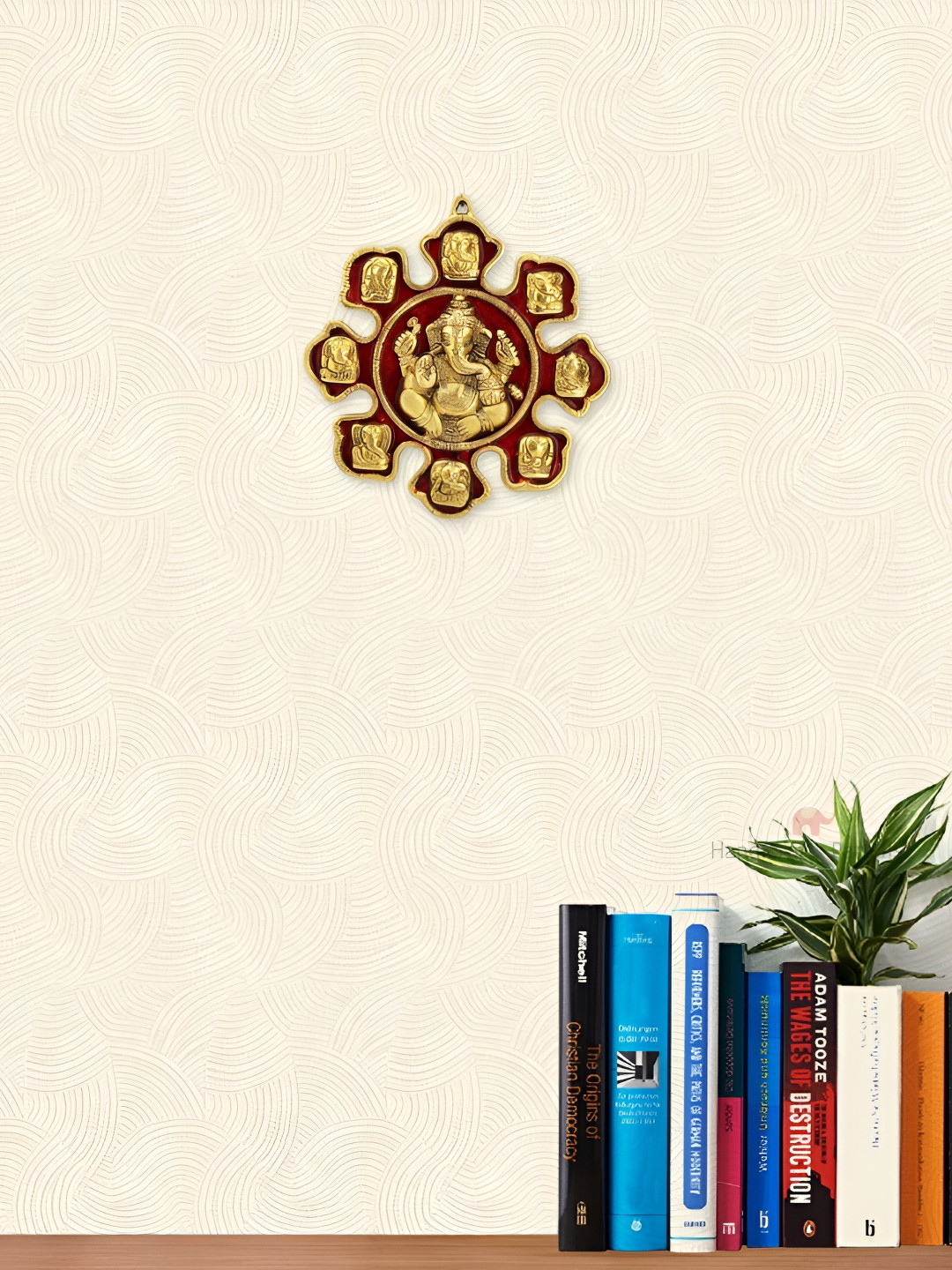 HANDICRAFTS PARADISE ganesha Metal Ethnic Motifs Glossy Hall Spiritual Wall Decor-11In