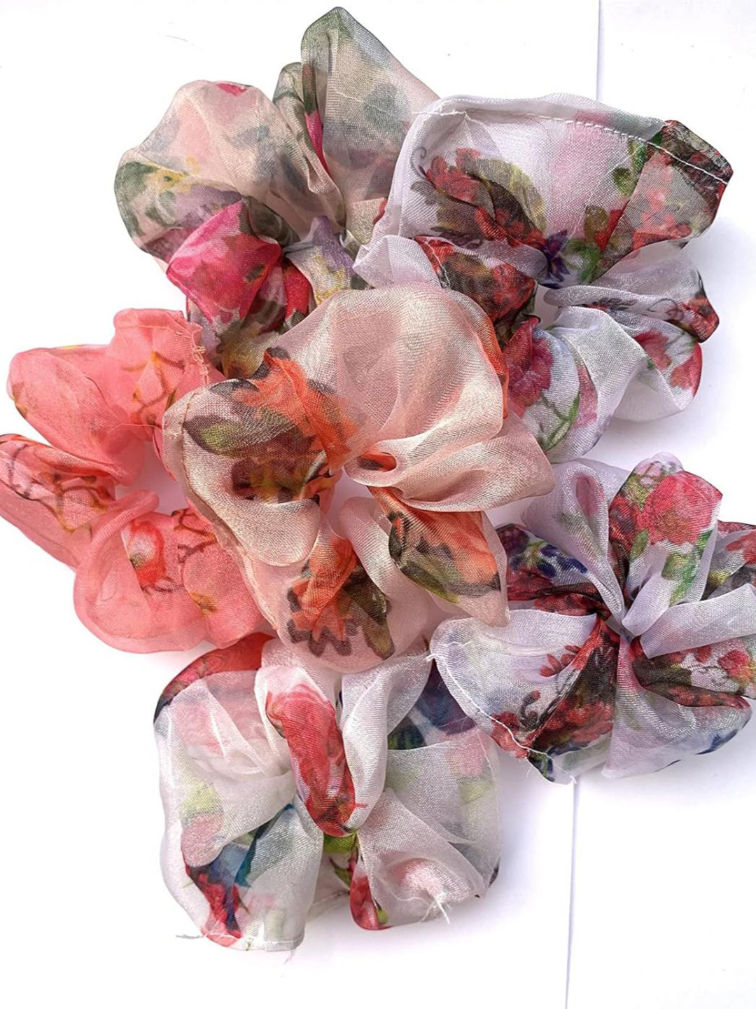 DN Creation Set Of 6 Organza Scrunchies Ponytail Holders