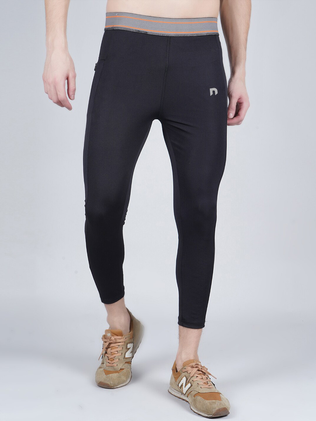 NEVER LOSE Men Mid-Rise Side Pocket Yoga Tights