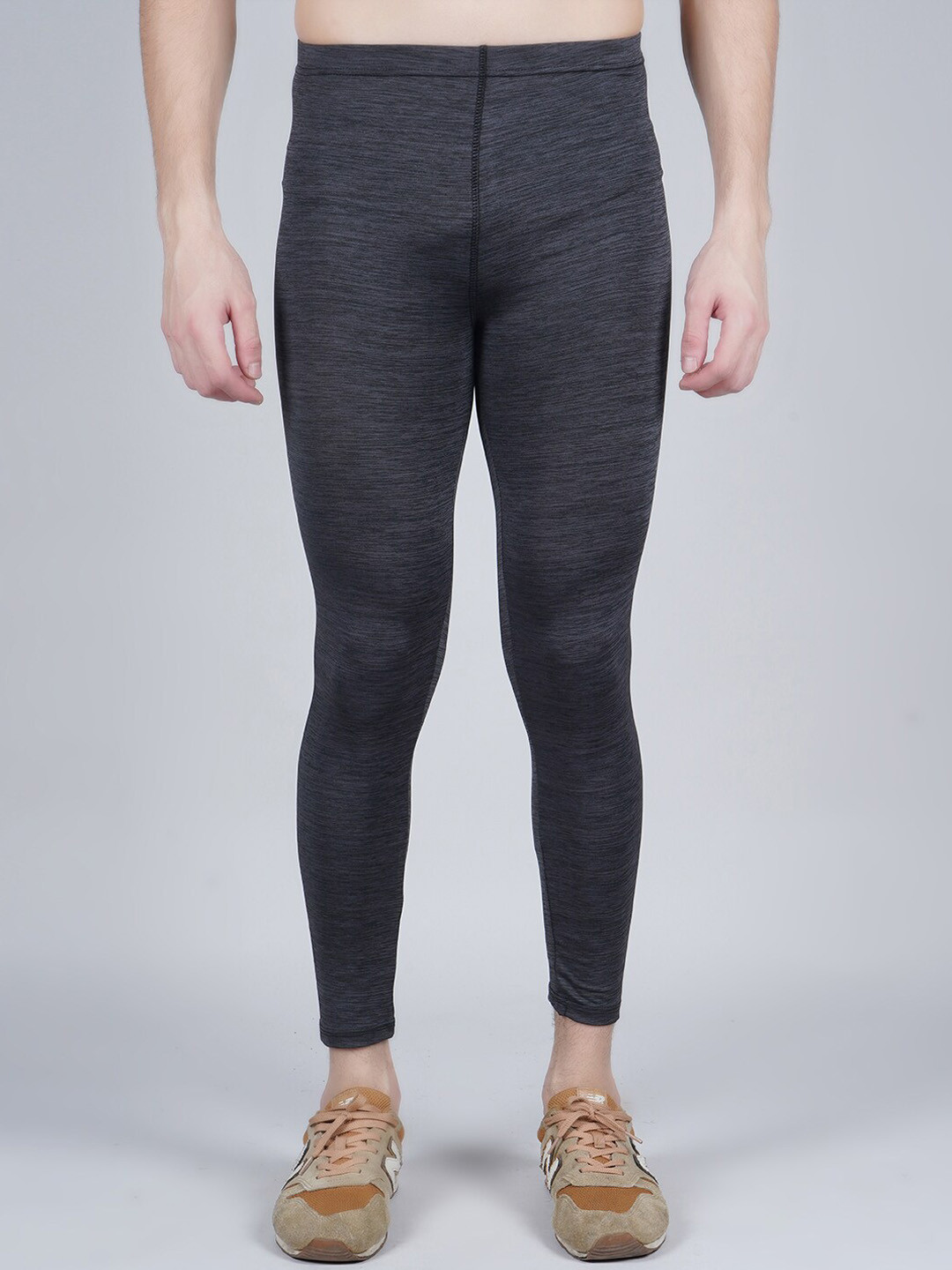 NEVER LOSE Men Mid-Rise Cropped Running Tights