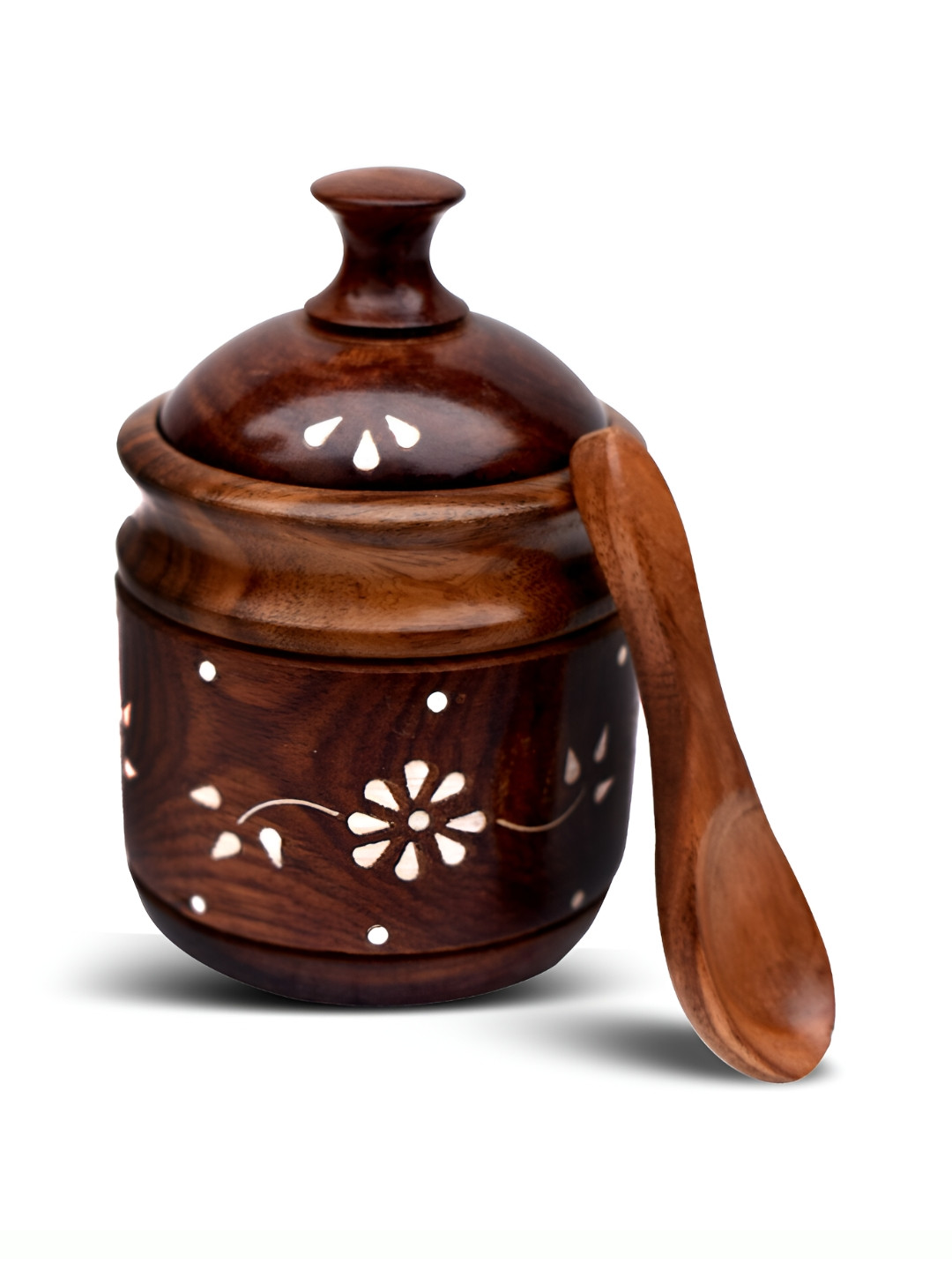 natureCRAFTS Brown Wood Microwave Safe Spice Box