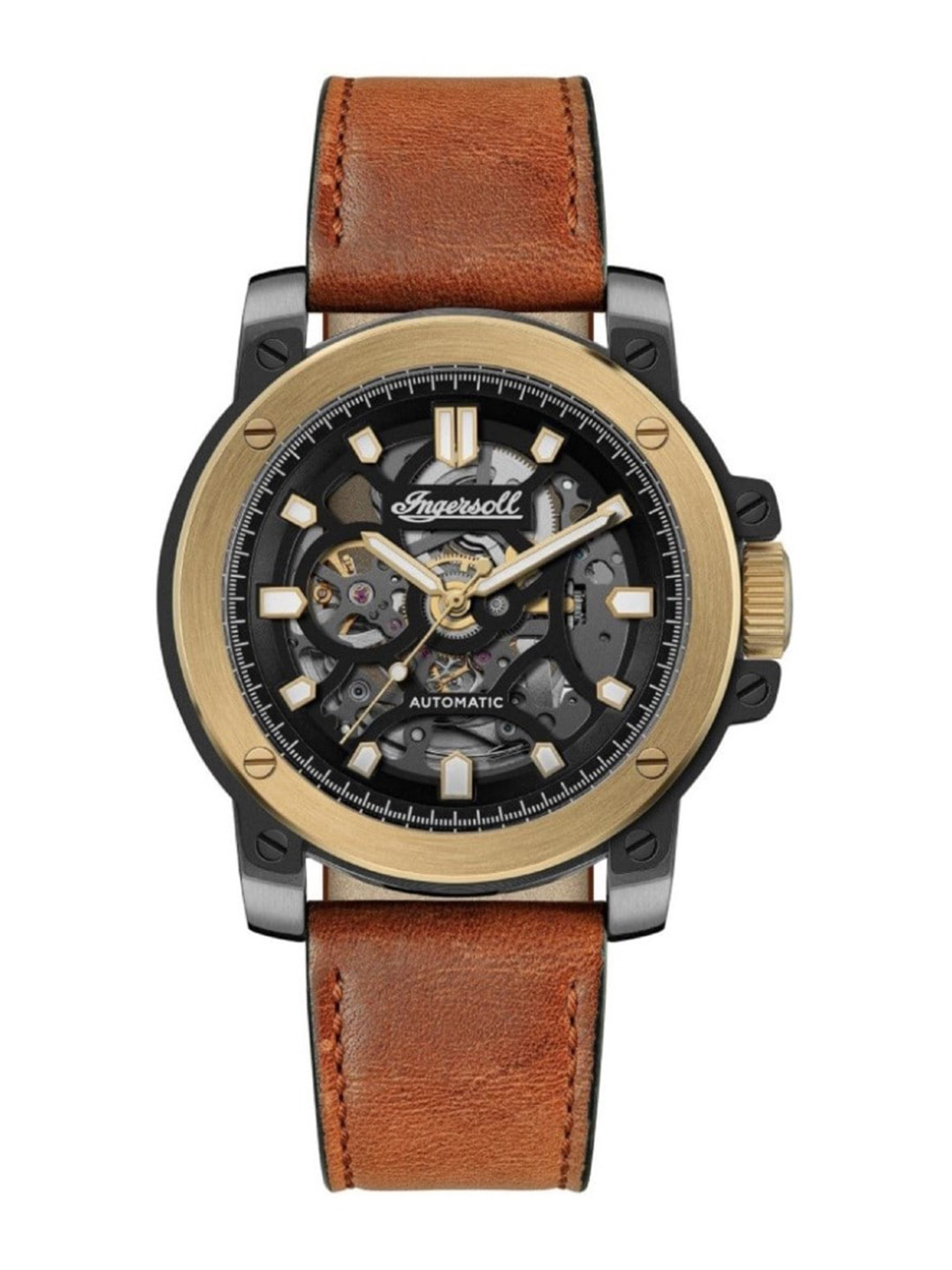 Ingersoll Men Skeleton Dial & Leather Analogue Automatic Motion Powered Watch I14402