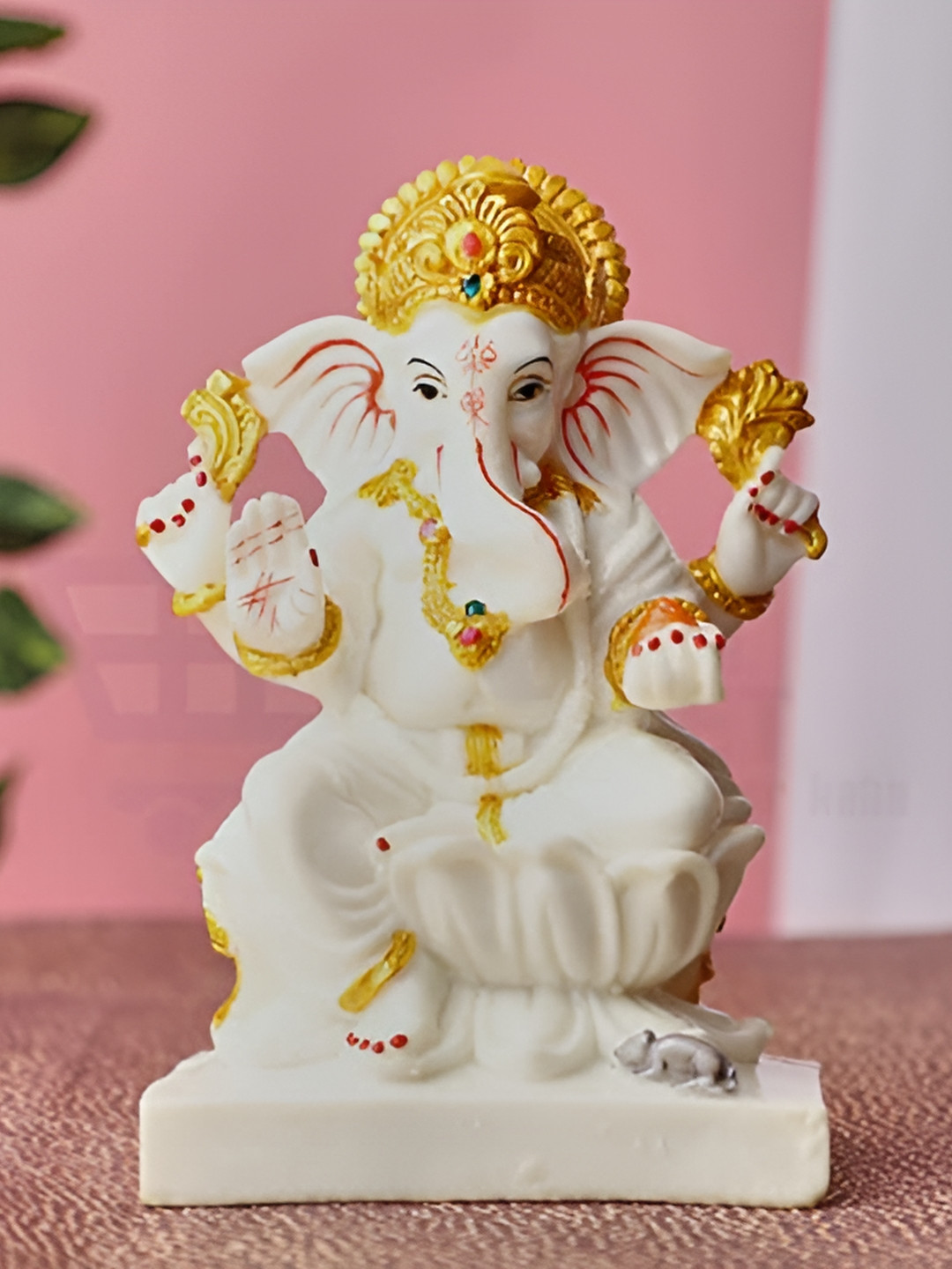 VAMIKA HANDICRAFTS God White Marble Matte Prayer Room Medium Showpiece - 7.1 Inches