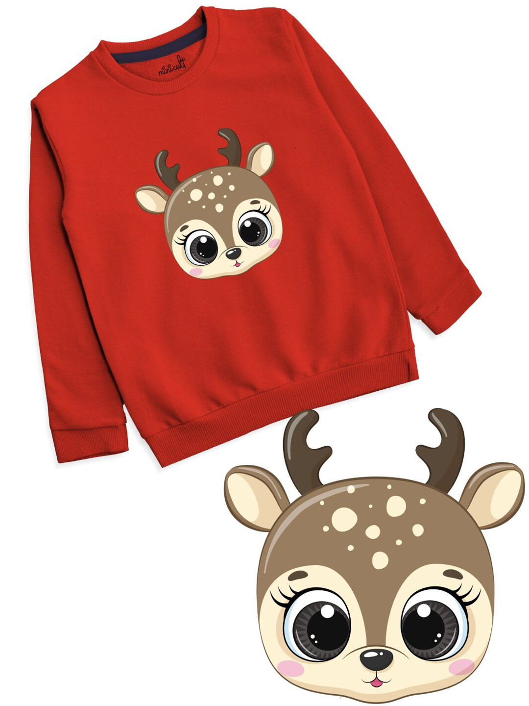 Minicult Kids Printed Christmas Cotton Sweatshirt