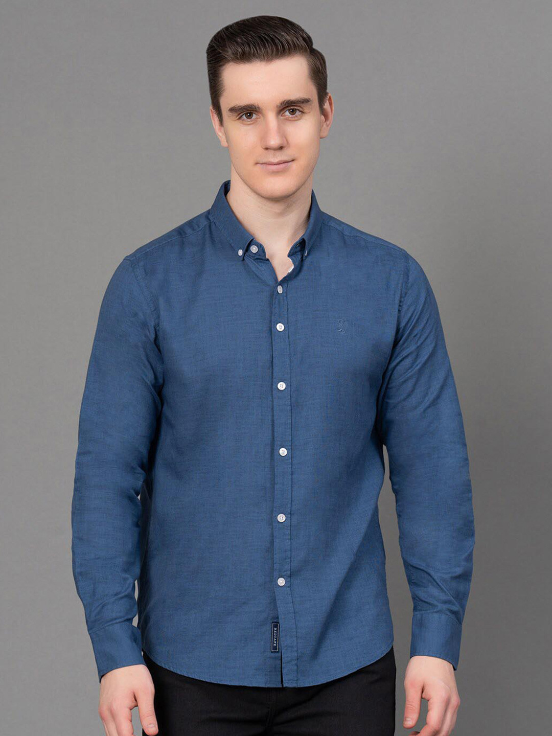 Red Tape Button-Down Collar Cotton Canvas Casual Shirt