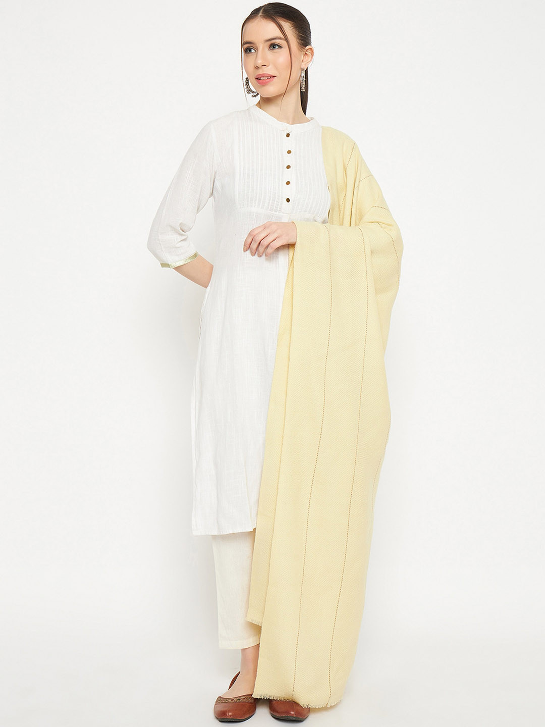 CREATIVE LINE Self Design Acrylic Wool Knitted Shawl