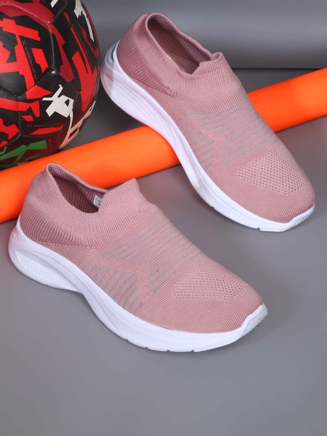 HRX by Hrithik Roshan Women Pink Textured 3D Flex Slip-On Walking Shoes