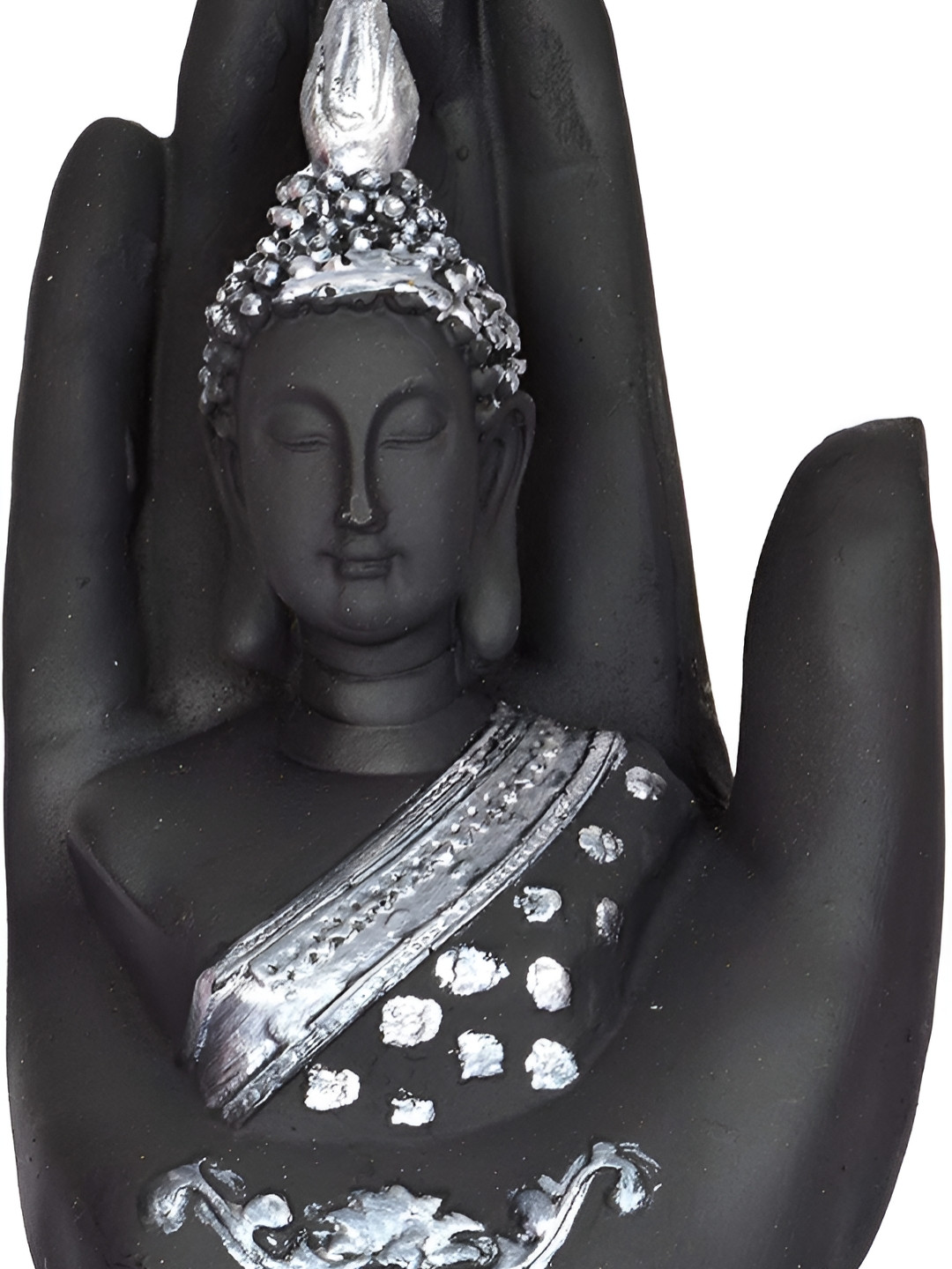 GW CREATIONS Lord Gautam Buddha Sitting Black Polyresin Matte Living Room Small Showpiece - 6.7 Inches