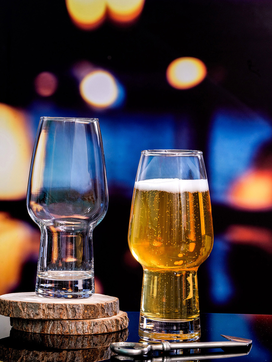 Roxx Transparent 4 Pieces Bar and Drinkware Beer Glass 470 ml