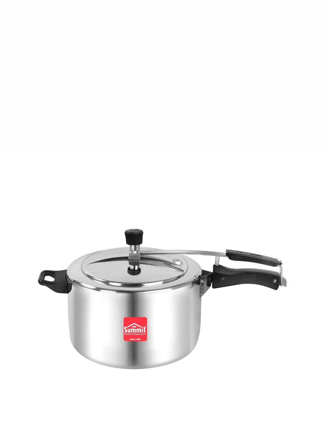 SUMMIT Plain Supreme Silver Aluminium Easy to Clean Non-Induction Inner Lid Pressure Cooker-8 L