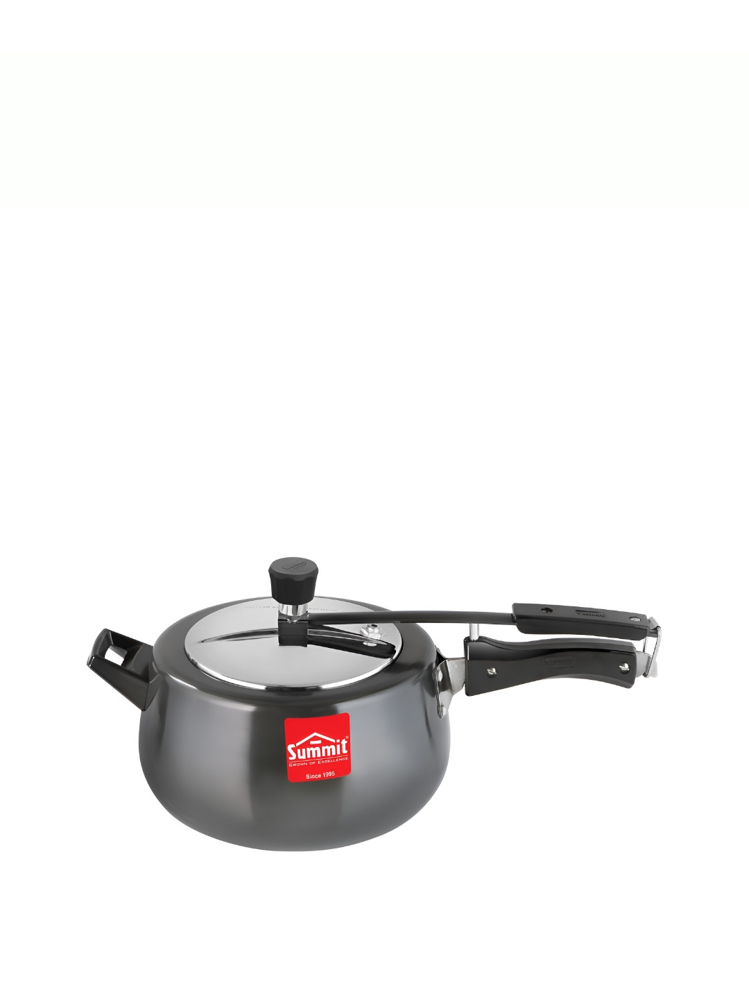 SUMMIT Silver Aluminium Induction Base Inner Lid Hard Anodized Pressure Cooker-5.5 L