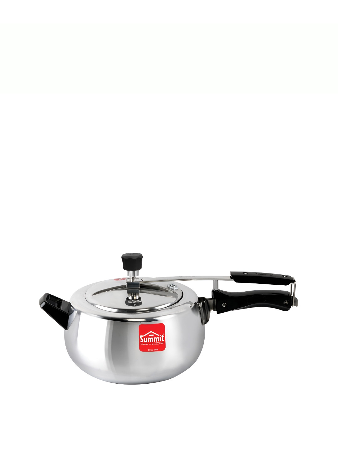 SUMMIT Contura Prime Silver Aluminium Easy to Clean Non-Induction Inner Lid Pressure Cooker-5.5 L