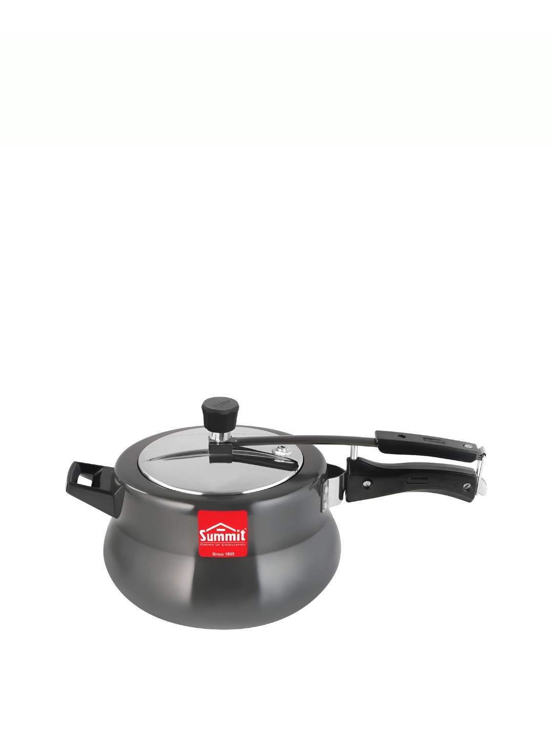 SUMMIT Silver Aluminium Induction Base Inner Lid Hard Anodized Pressure Cooker-5.5 L