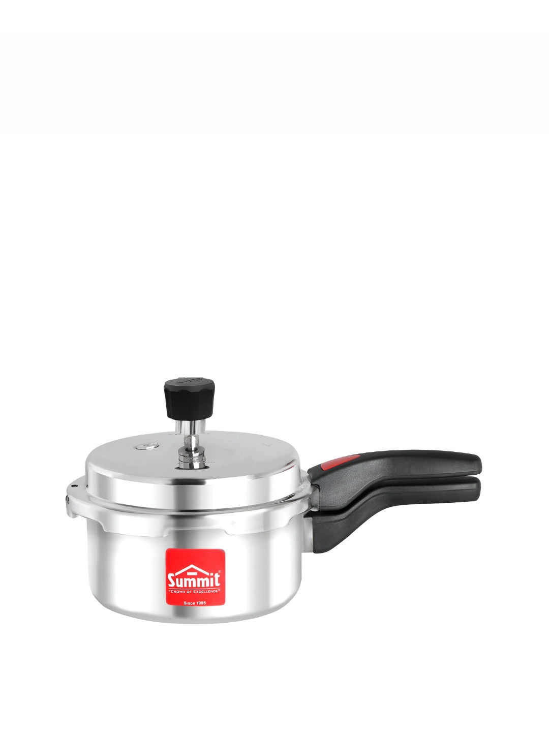 SUMMIT Mini Pan Silver Aluminium Induction Base Outer Lid Pressure Cooker-2 L