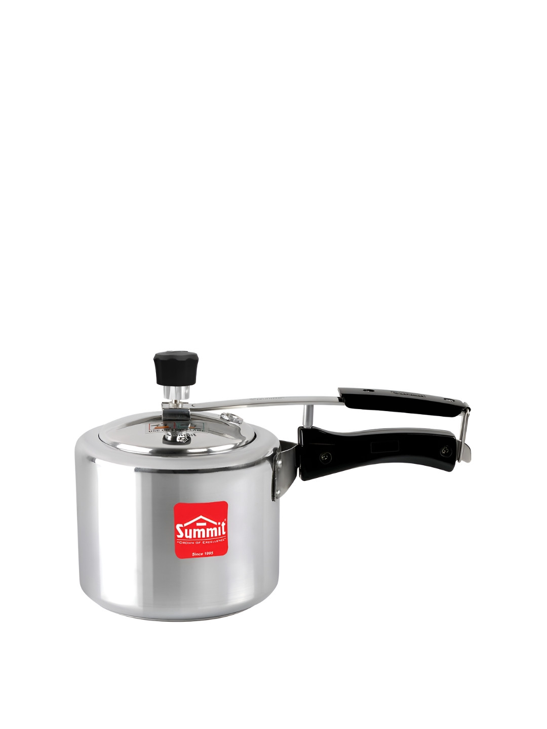SUMMIT Plain Supreme Silver Aluminium Induction Base Inner Lid Pressure Cooker-1.5 L
