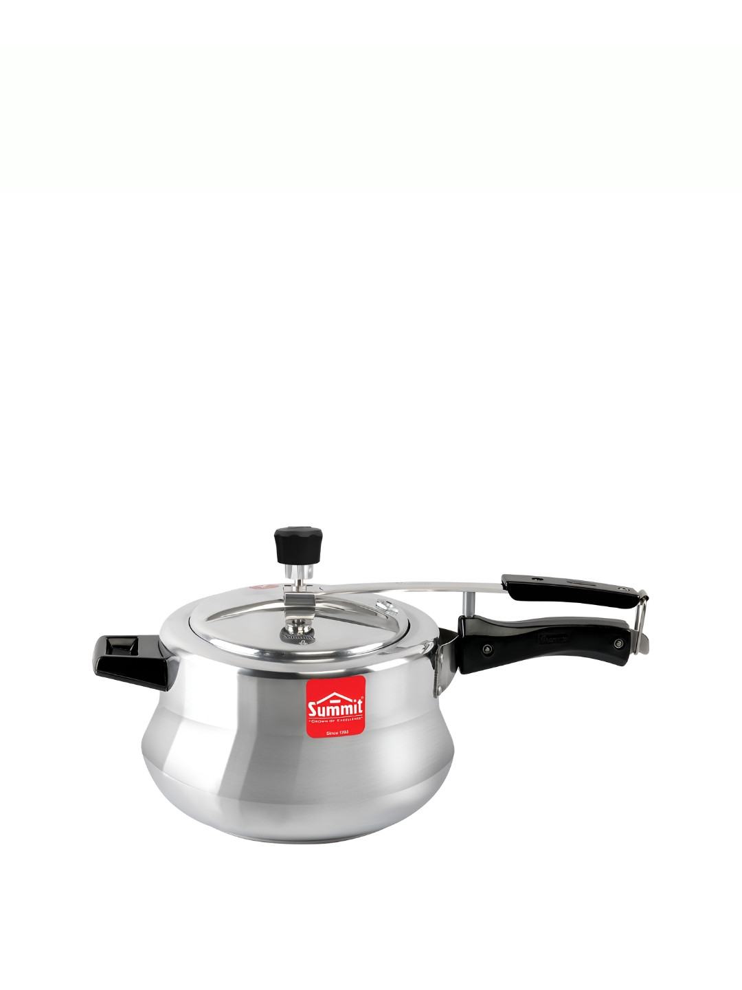 SUMMIT Prime Silver Aluminium Easy to Clean Non-Induction Inner Lid Hard Anodized Pressure Cooker-5.5 L