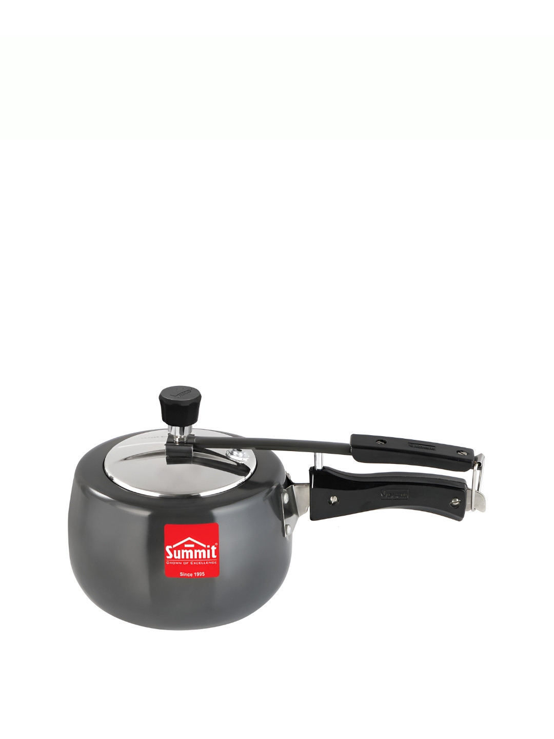 SUMMIT Contura Silver Aluminium Induction Base Inner Lid Hard Anodized Pressure Cooker-3 L