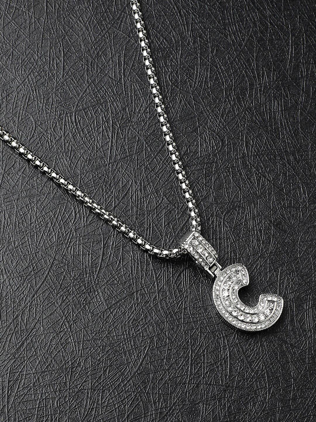 French Accent Silver-Plated Pendant With Chain