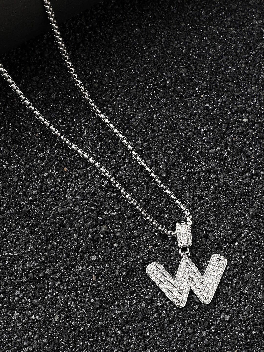 French Accent Silver-Plated Pendant With Chain