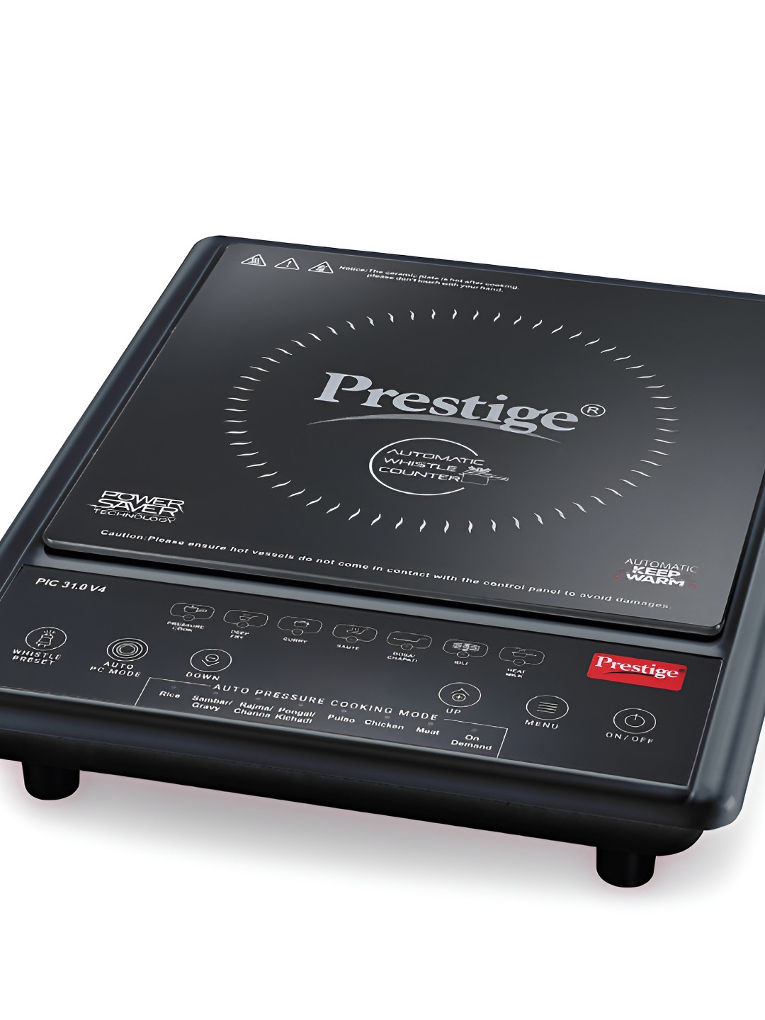 Prestige  PIC 31.0 V4  Black Glass Automatic Whistle Counter Induction Cooktop 2000 W