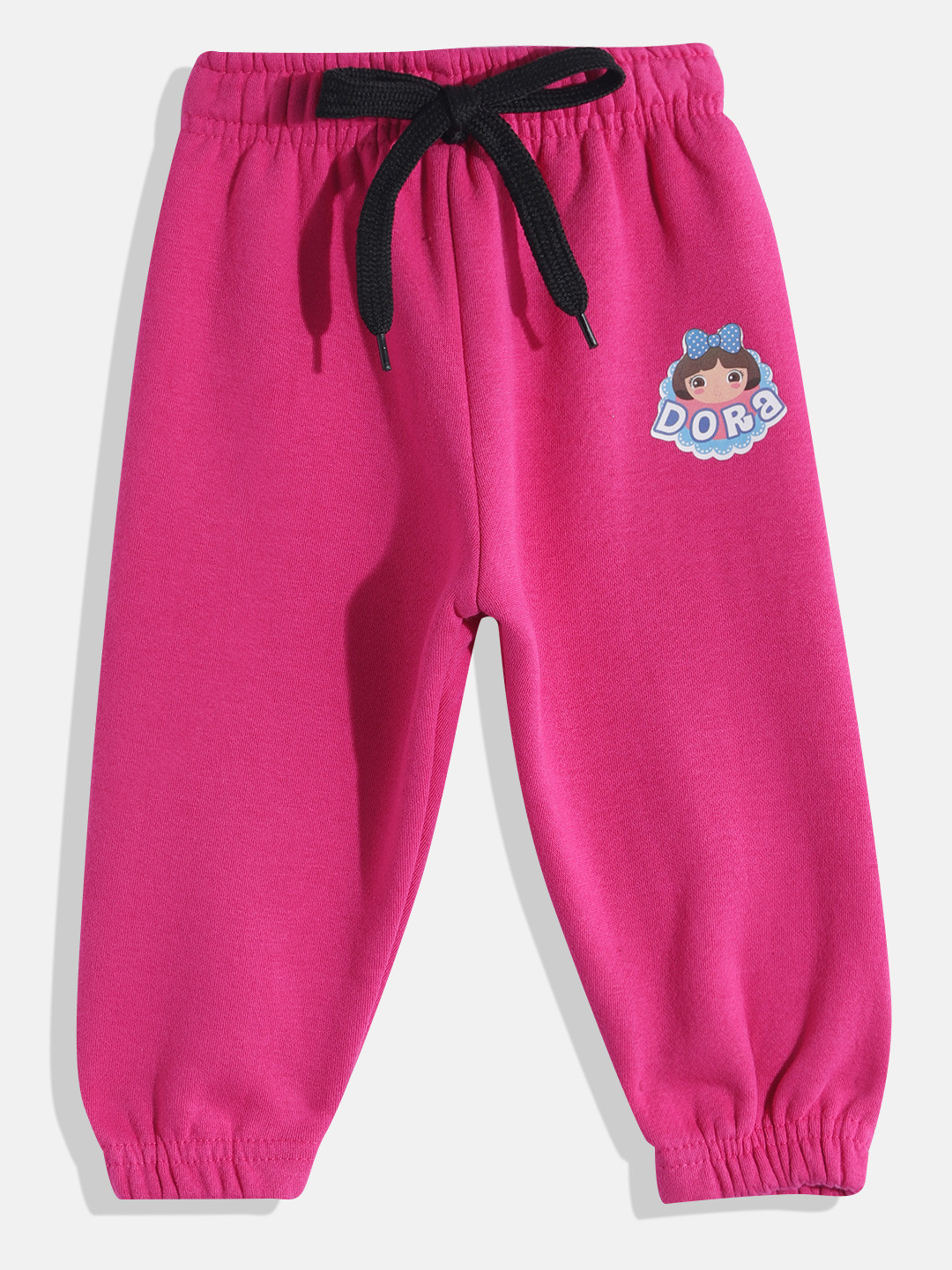 Eteenz Infant Girls Mid-Rise Dora-The Explorer Print Detail Premium Cotton Joggers