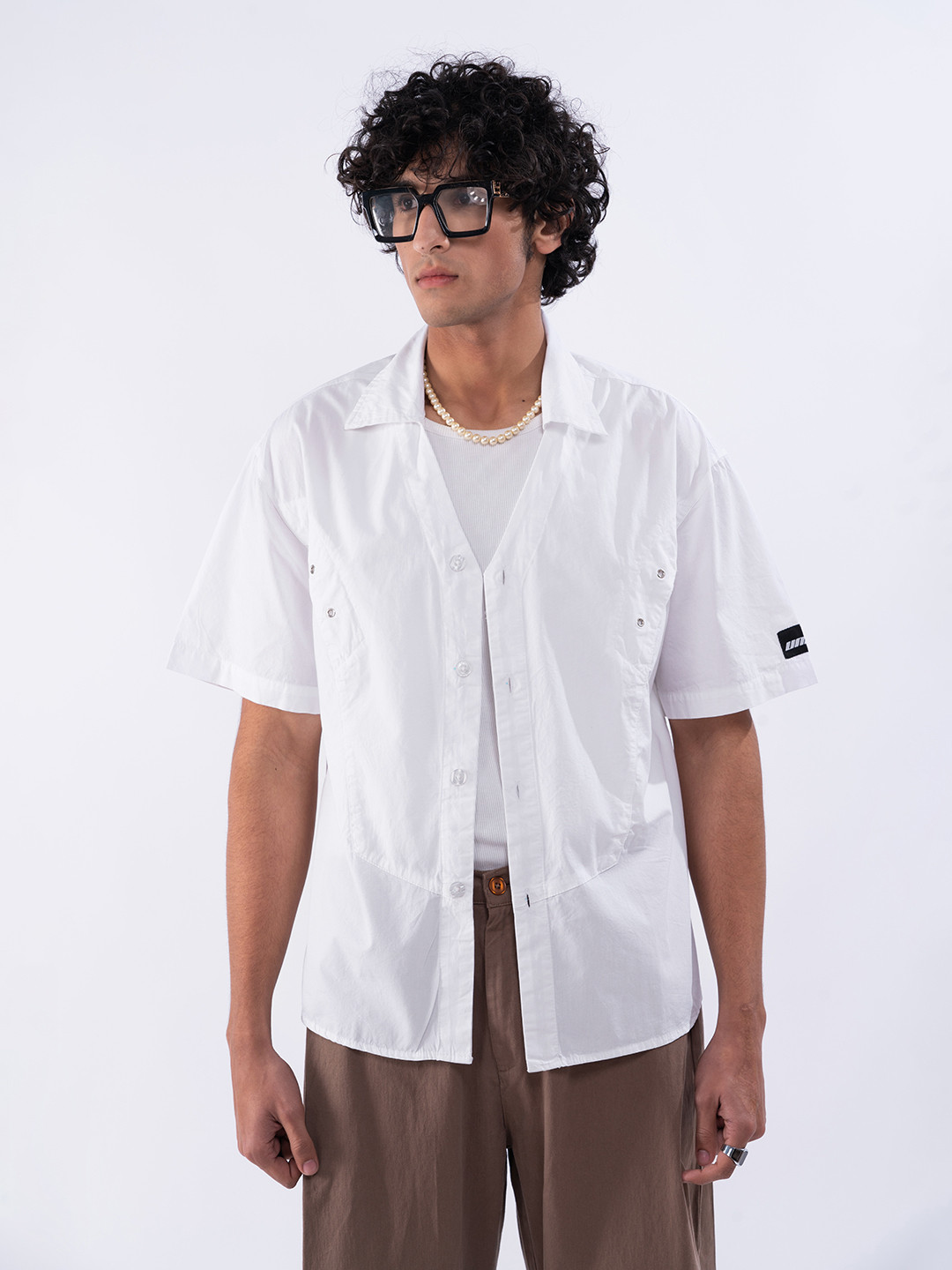 UNRL Pure Cotton Panelled Boxy Shirt