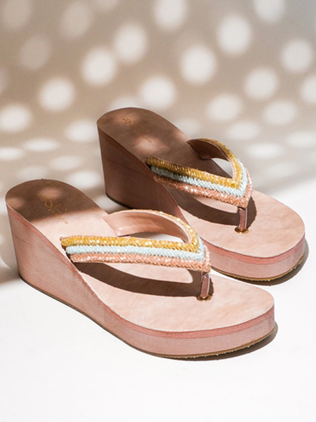 THE WHITE POLE Embellished Party Wedges