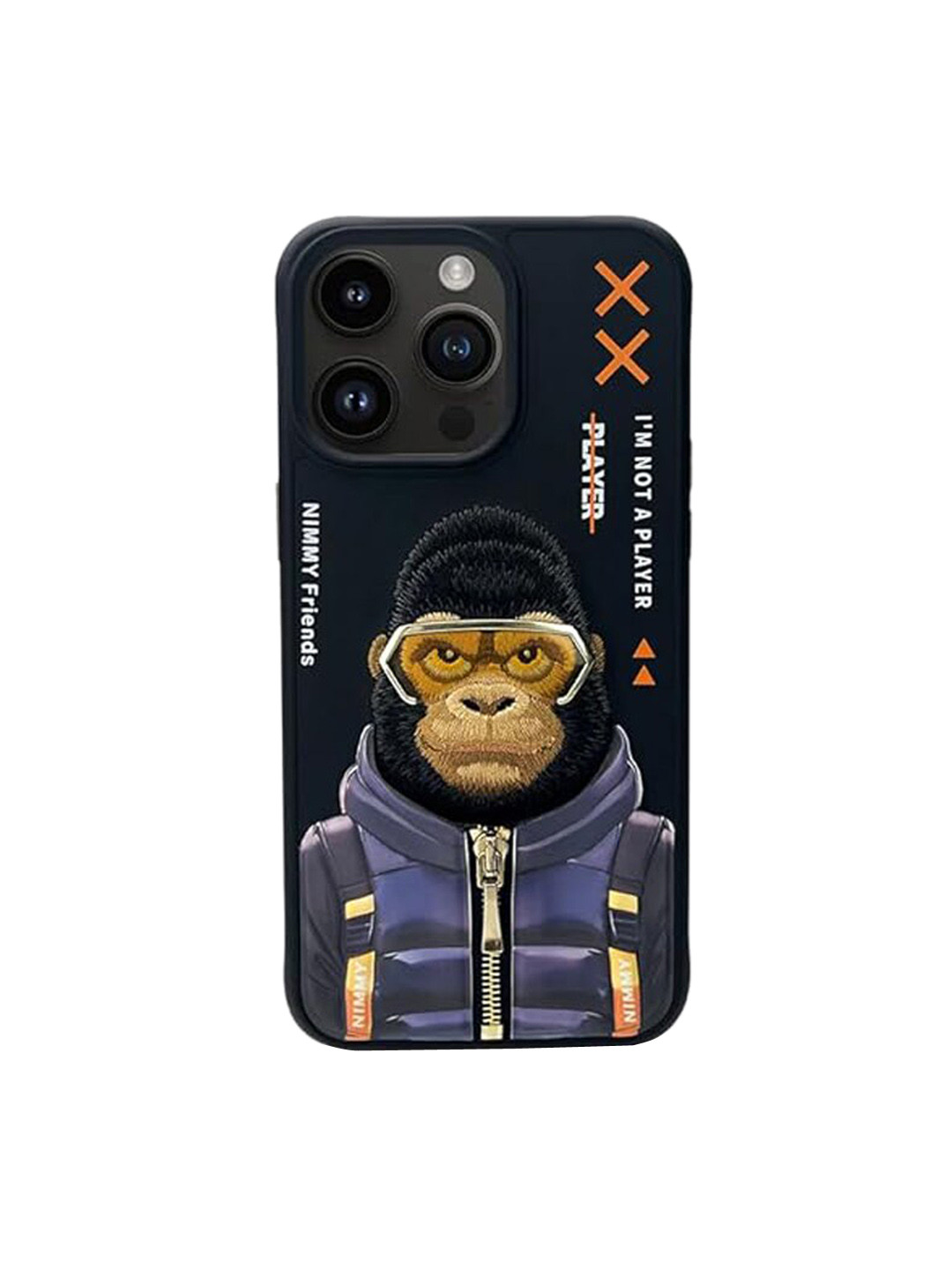 TREEMODA Embroidered iPhone 15 Pro Leather Mobile Back Case