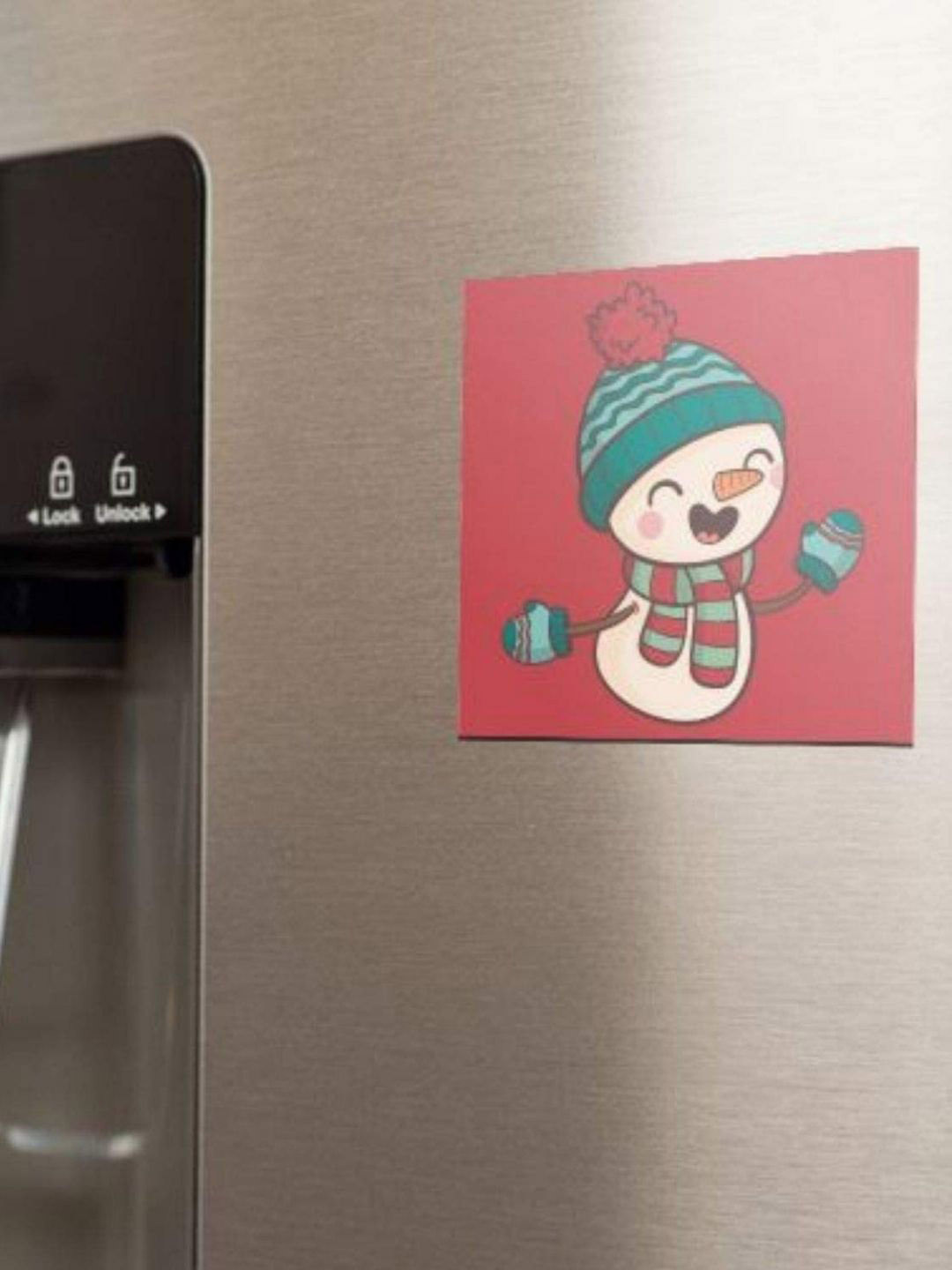 THEYAYACAFE Red & Green Santa Claus Printed BPA Free Fridge Square Decorative Magnet