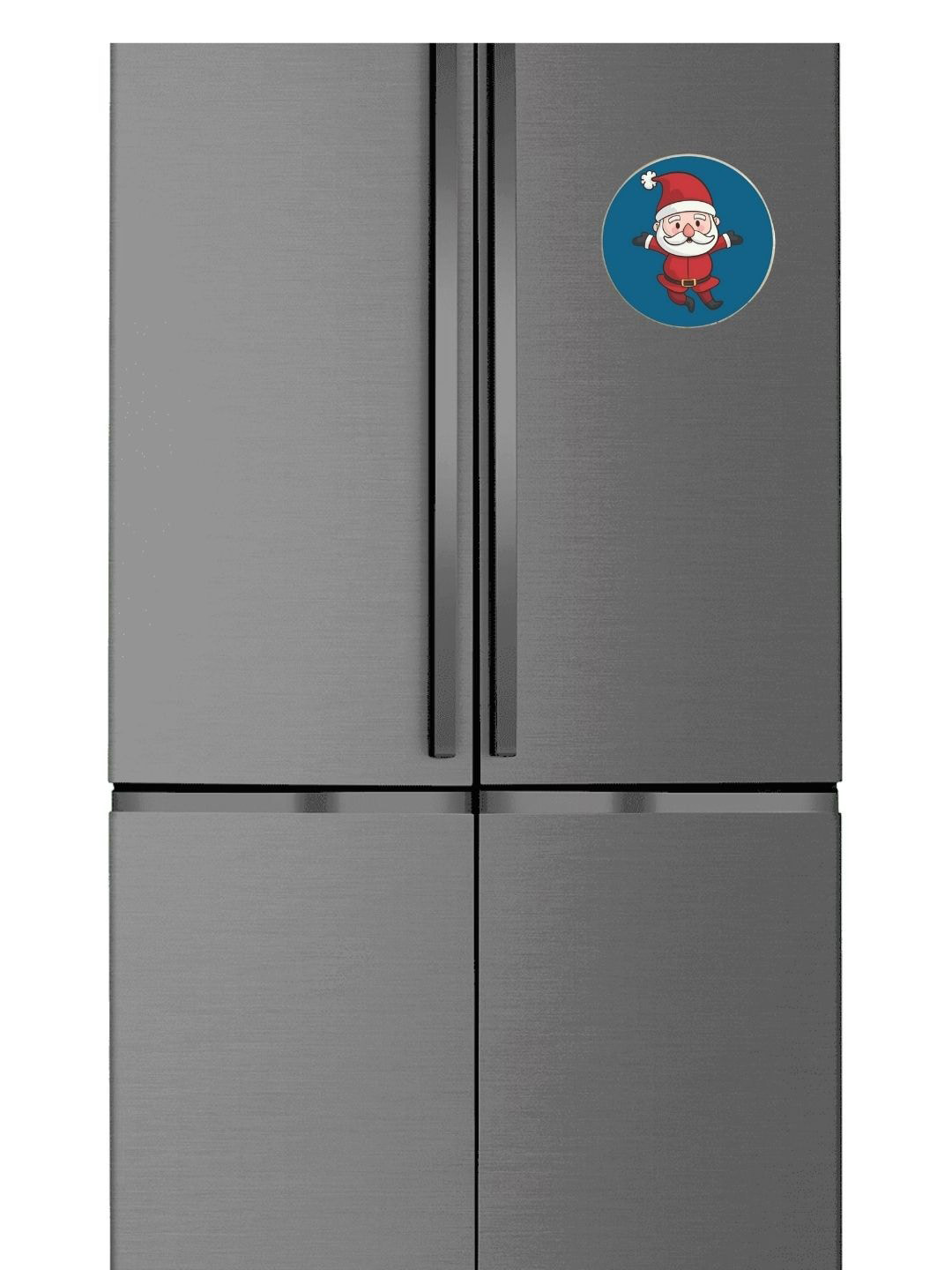 THEYAYACAFE Red & Blue Santa Claus Printed BPA Free Round Fridge Decorative Magnet