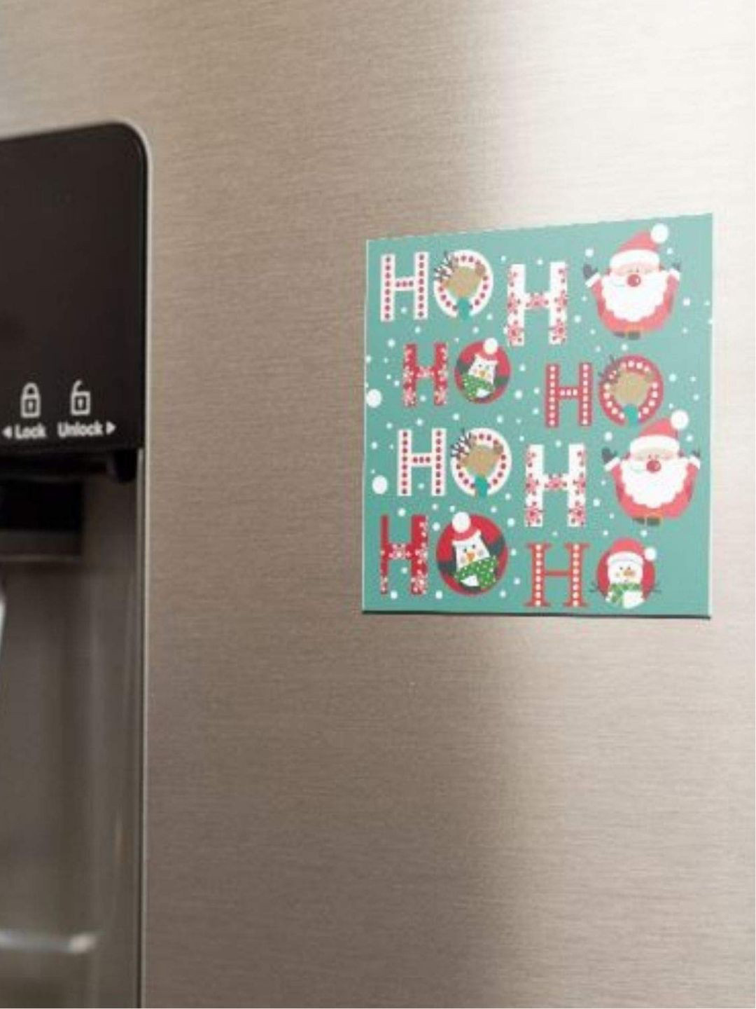 THEYAYACAFE Green Flying Santa Claus with Gifts Bag Printed Fridge Decorative Magnets