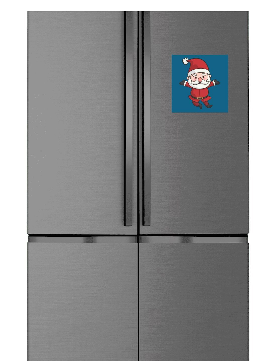 TheYaYaCafe Green & Red Holly Jolly Penguin Printed Round Fridge Magnet