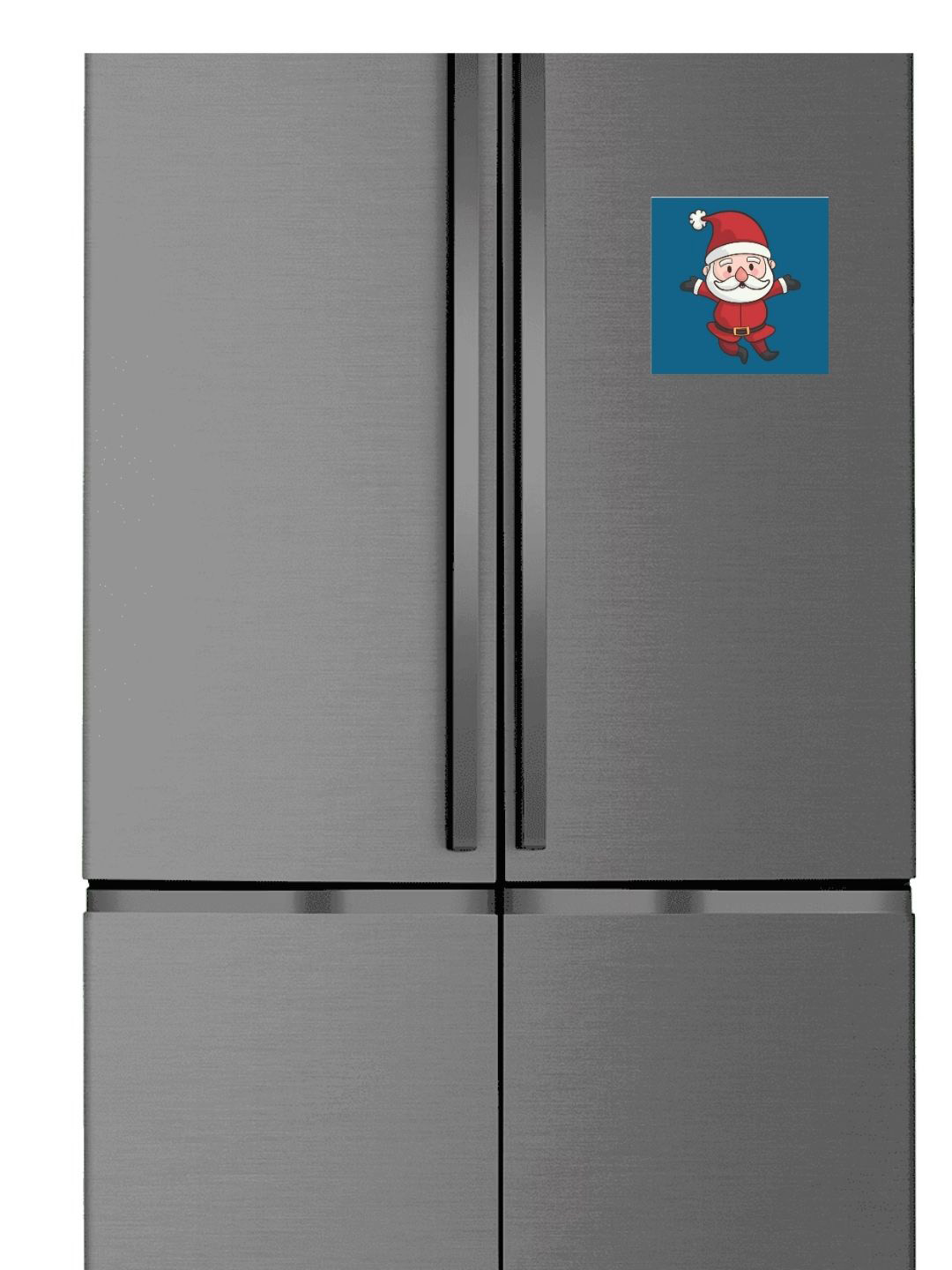 THEYAYACAFE Blue & Red Santa Claus Printed BPA Free Round Fridge Decorative Magnet