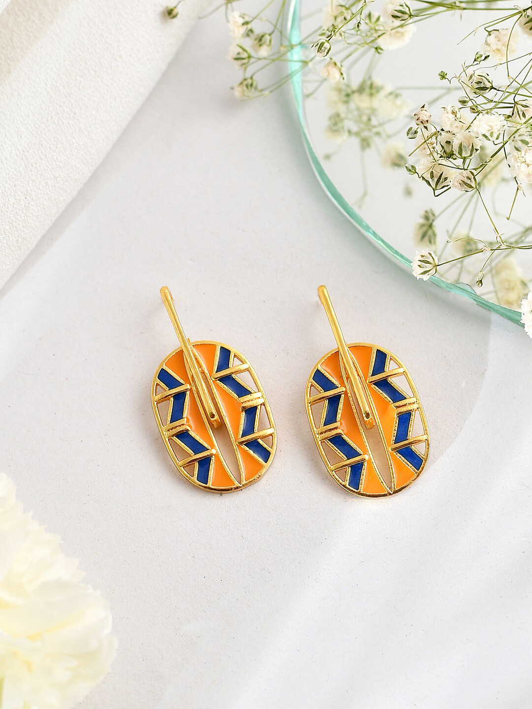 Voylla Zulu Gold-Plated Brass Drop Earrings