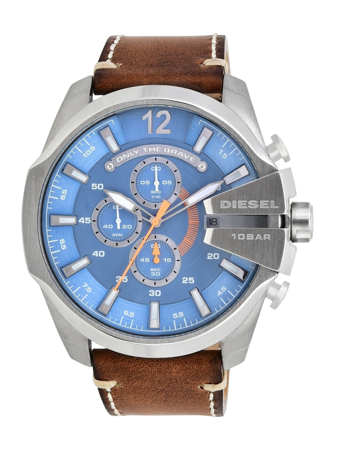 DIESEL Men Mega Chief Leather Straps Analogue Watch DZ4458