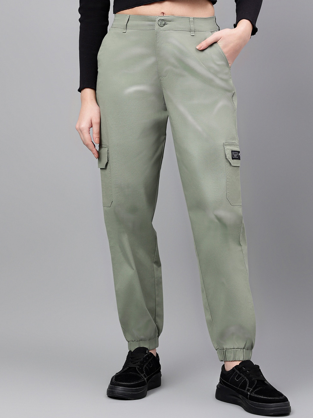 Xpose Women Comfort High-Rise Pure Cotton Joggers