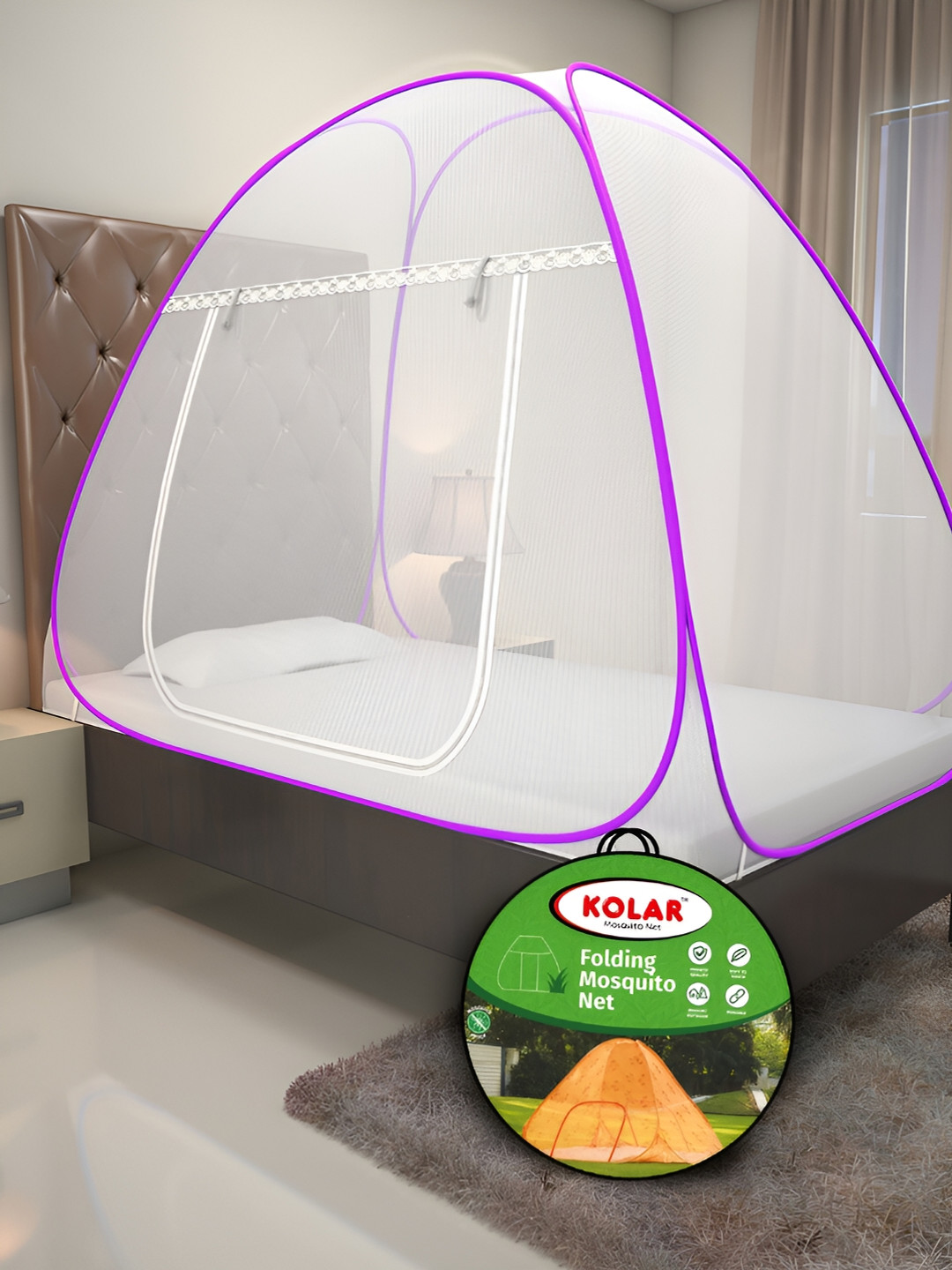 KOLAR Purple & White Tent Mosquito Net