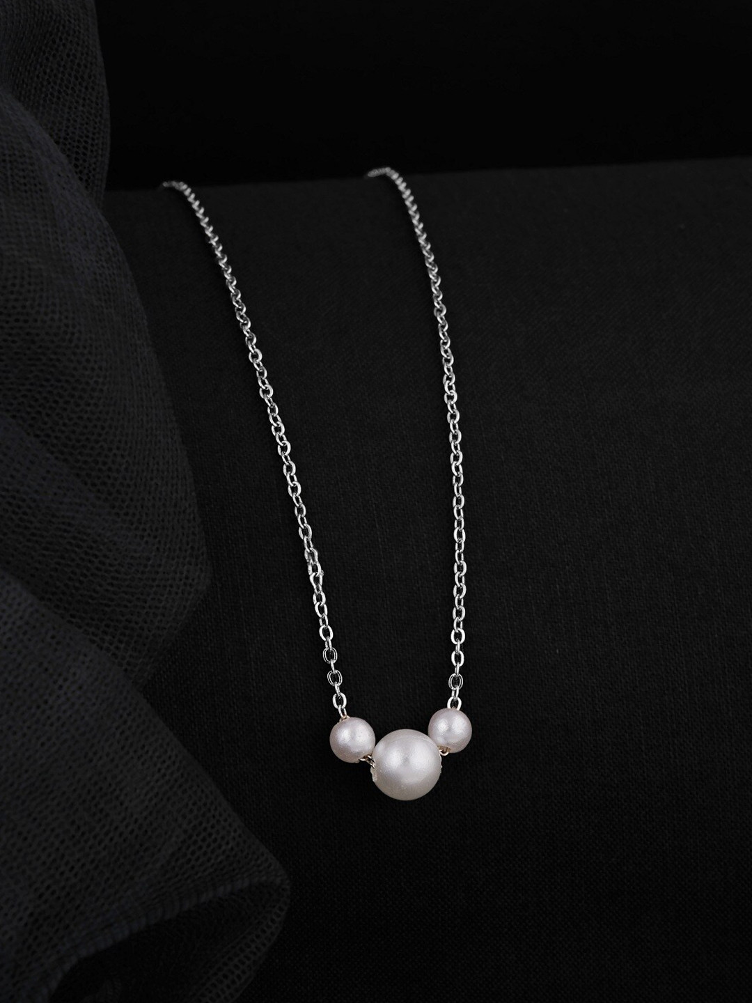 DressBerry Silver Plated Beaded Chain