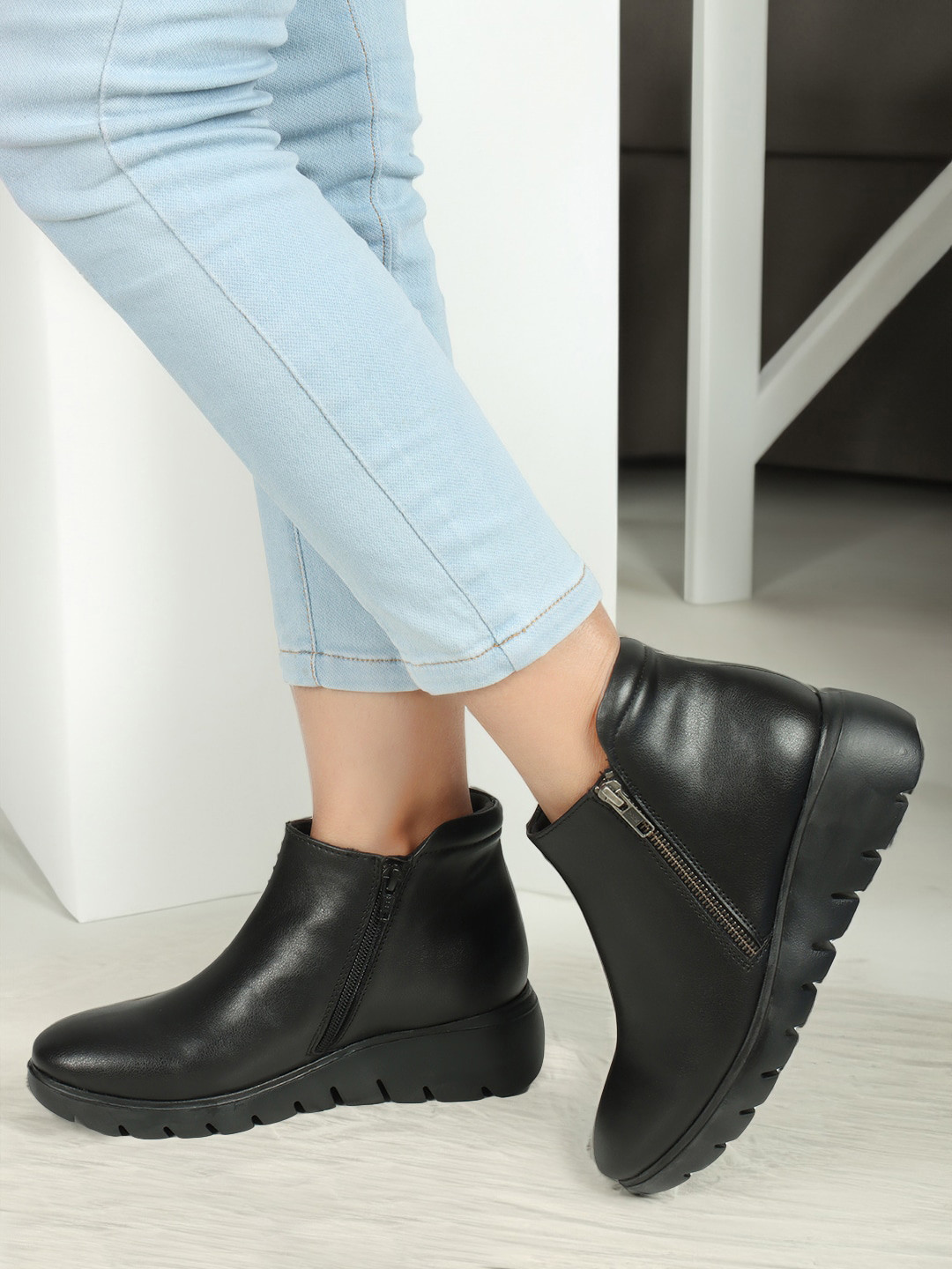 ELLE Women Mid Top Wedges Regular Boots