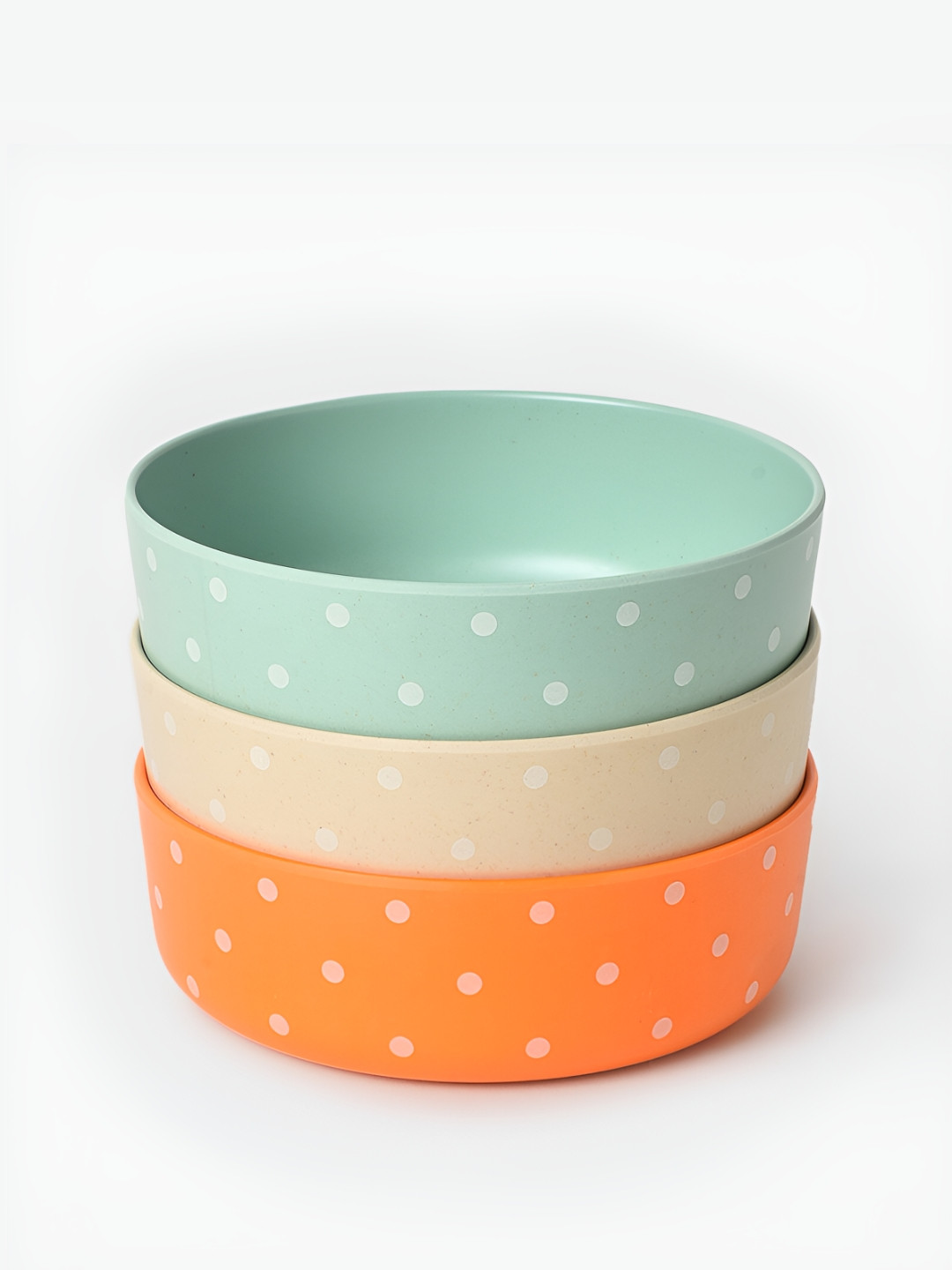 MiArcus Baby 100% Melamine Polka Dot Print Bowl Set, Pack of 3