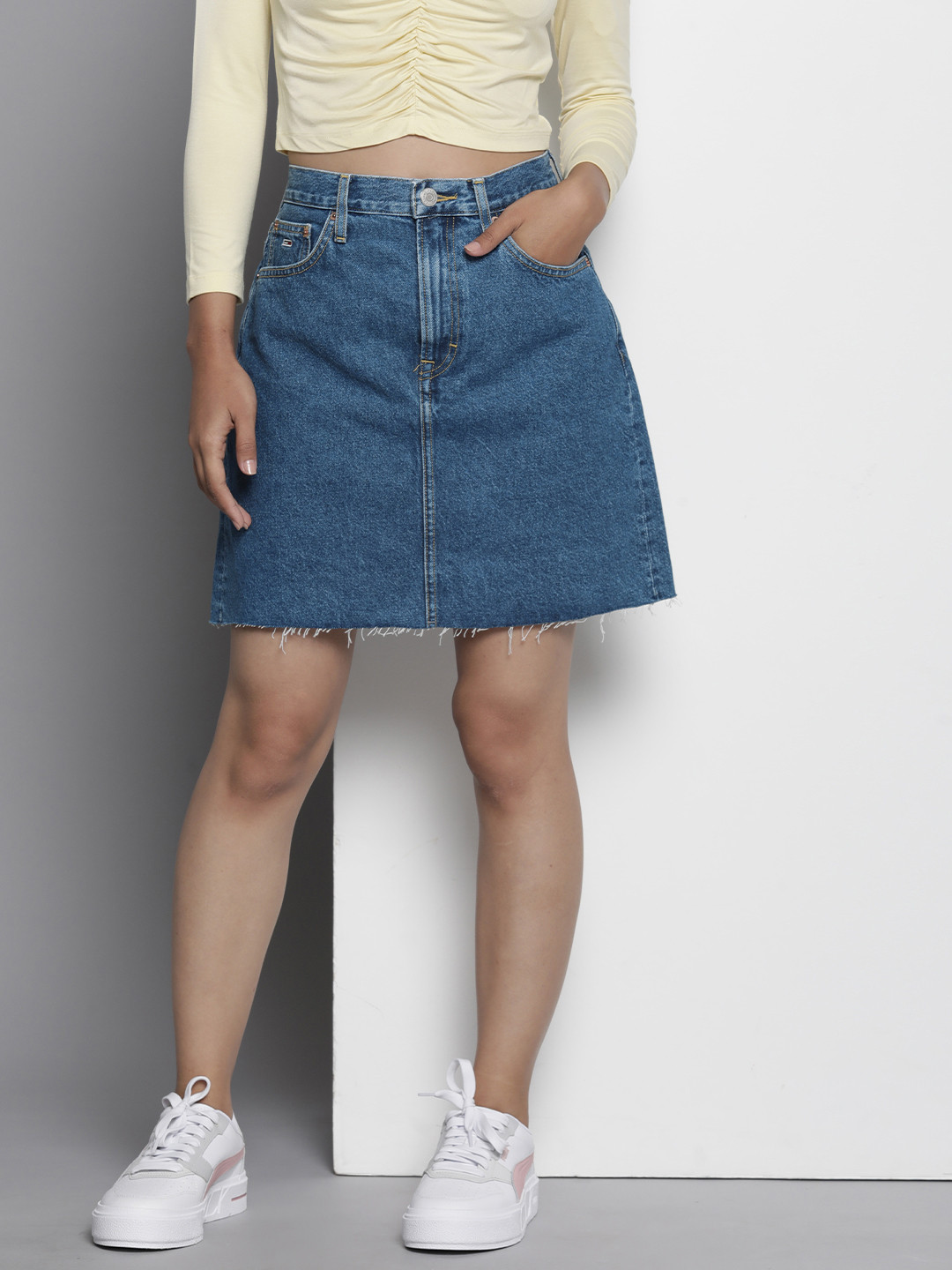 Tommy Hilfiger Women Pure Cotton Denim Skirt