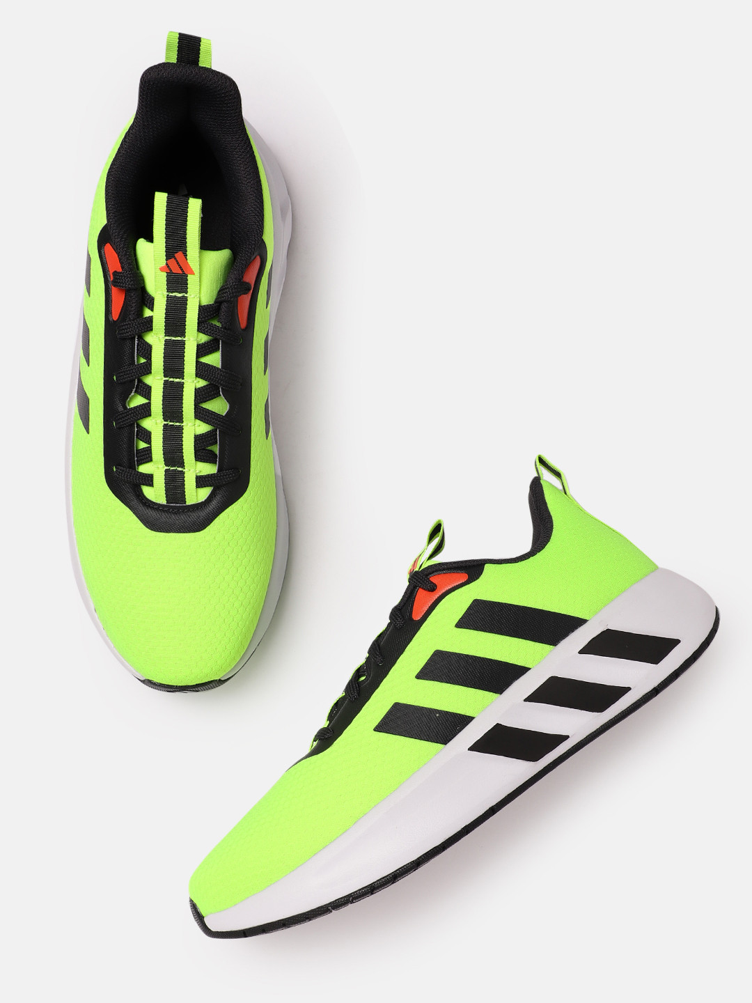 ADIDAS Men Woven Design Round-Toe Vac-Run Shoes with Striped Detail