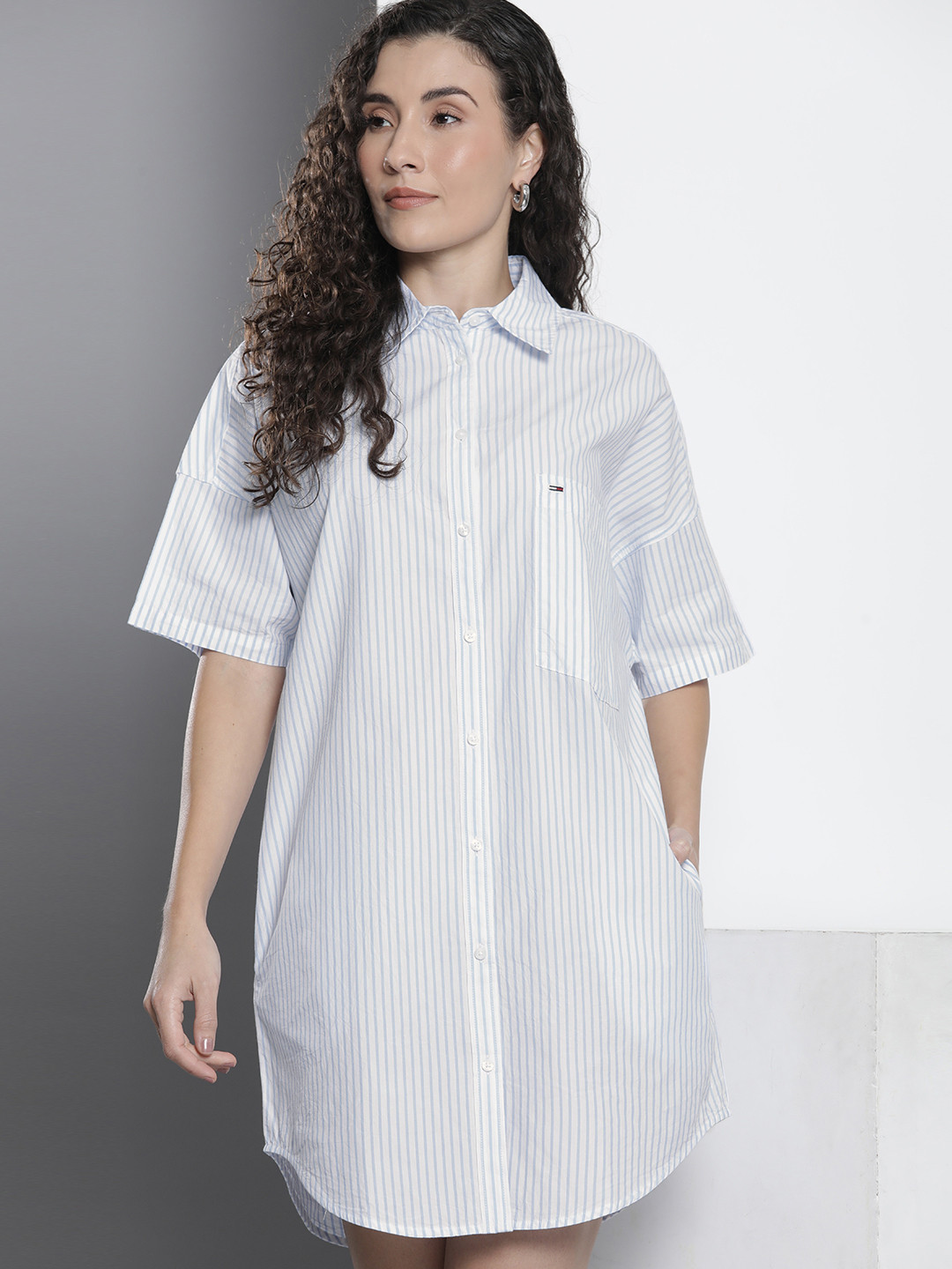 Tommy Hilfiger Striped Pure Cotton Shirt Dress